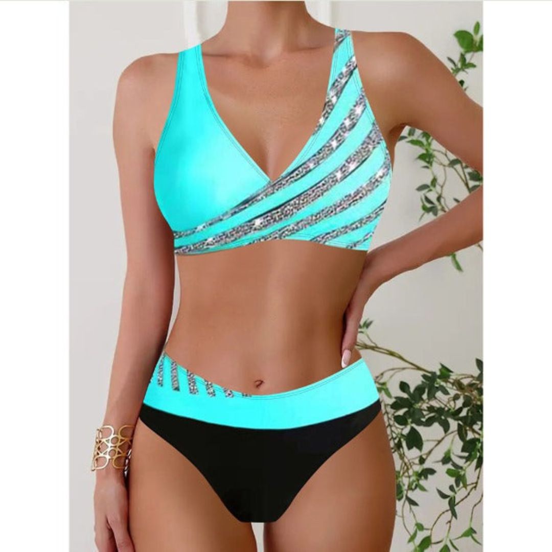 Zoë - Halter Neck Printed Swimsuit
