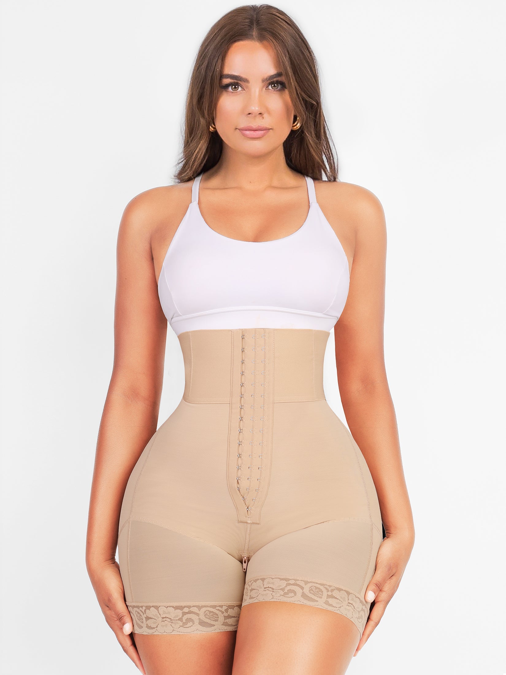 Valentina 2.0 - High-Waisted Body Shaper Featuring 3 Hook Rows and Boning