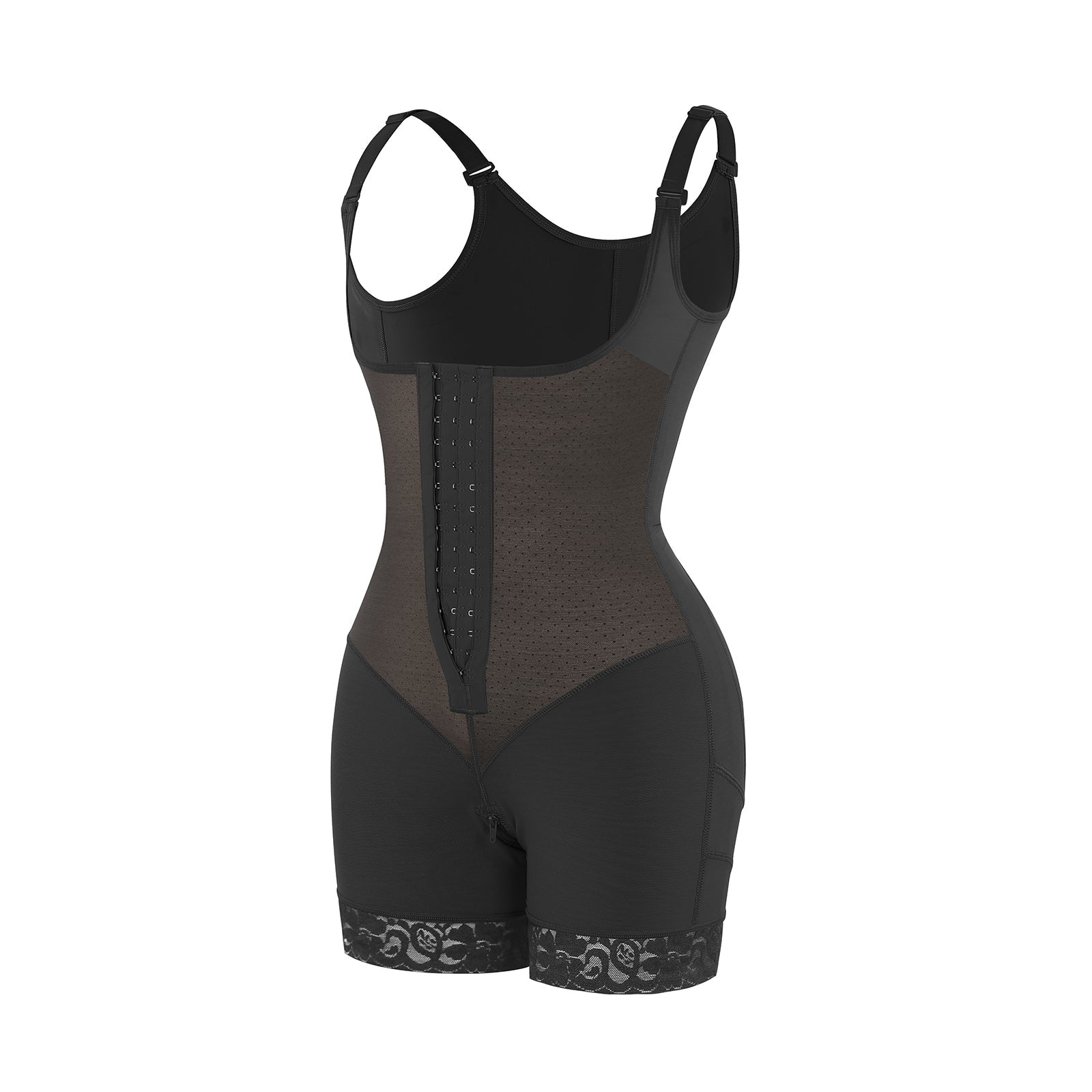Felicia Short Powernet® - Breathable Latex Body Shapewear with Open Bust, Tummy Control, and Firm Compression.