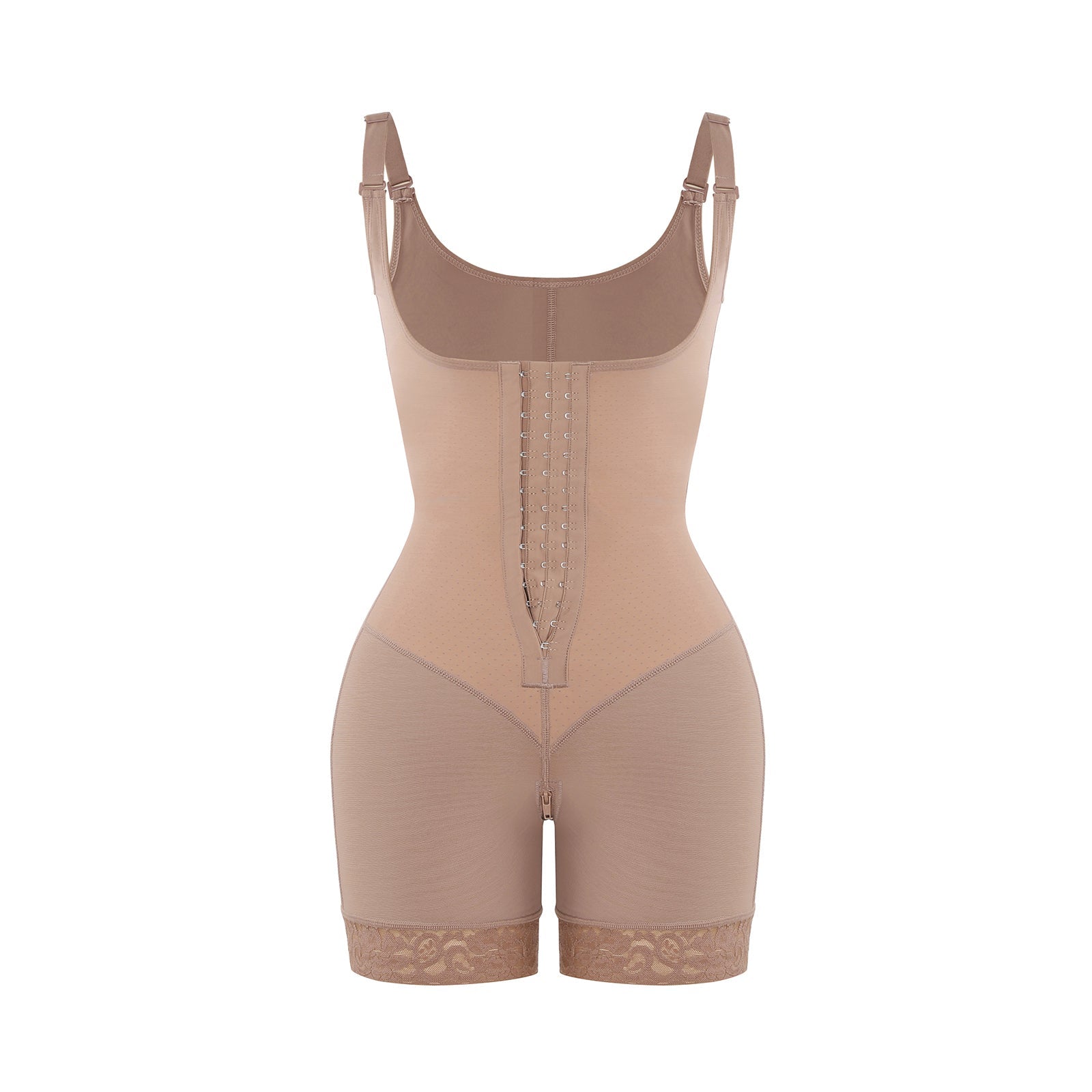 Felicia Short Powernet® - Breathable Latex Body Shapewear with Open Bust, Tummy Control, and Firm Compression.