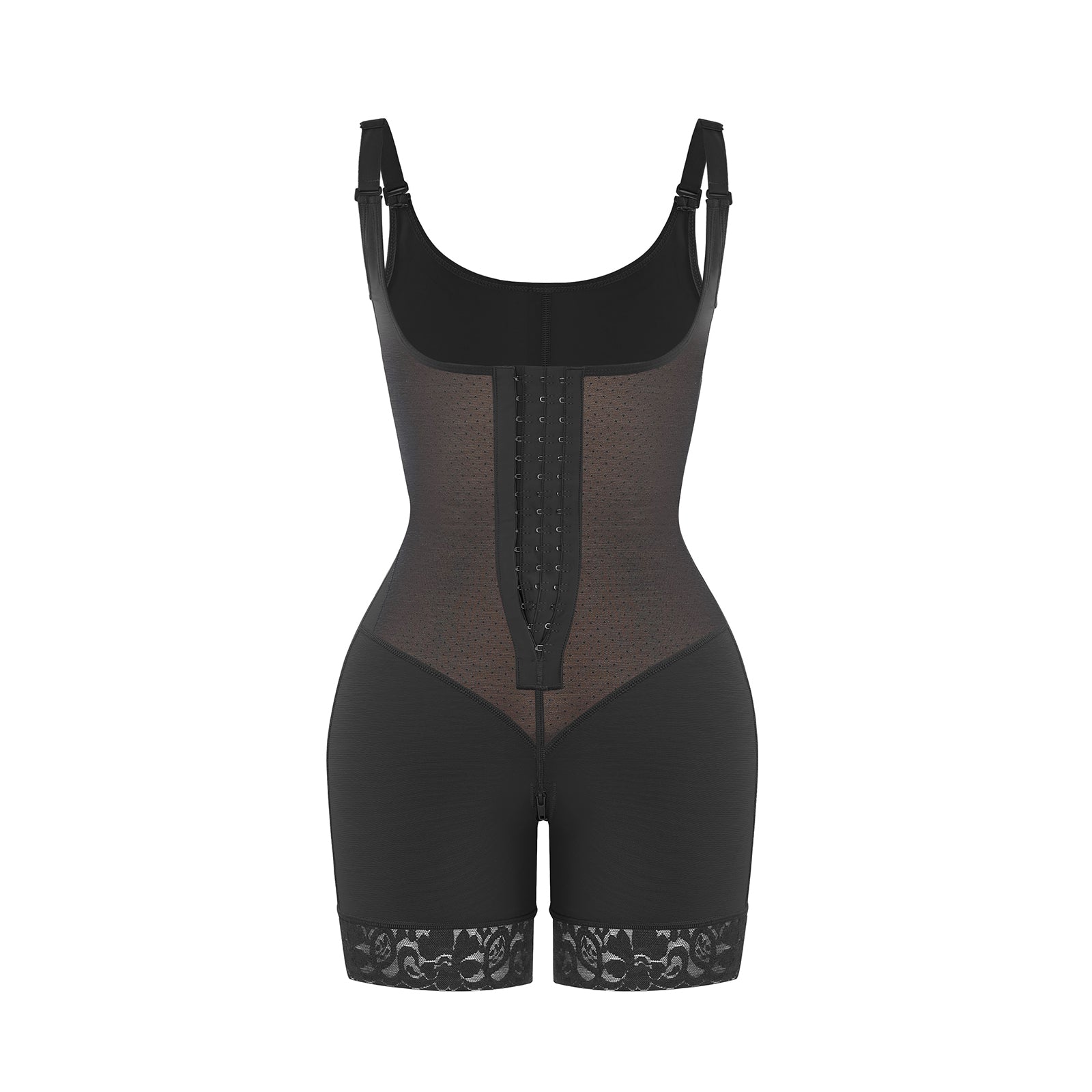 Felicia Short Powernet® - Breathable Latex Body Shapewear with Open Bust, Tummy Control, and Firm Compression.