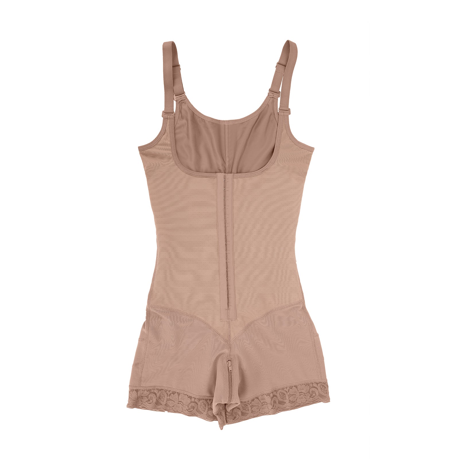 Felicia Short Powernet® - Breathable Latex Body Shapewear with Open Bust, Tummy Control, and Firm Compression.