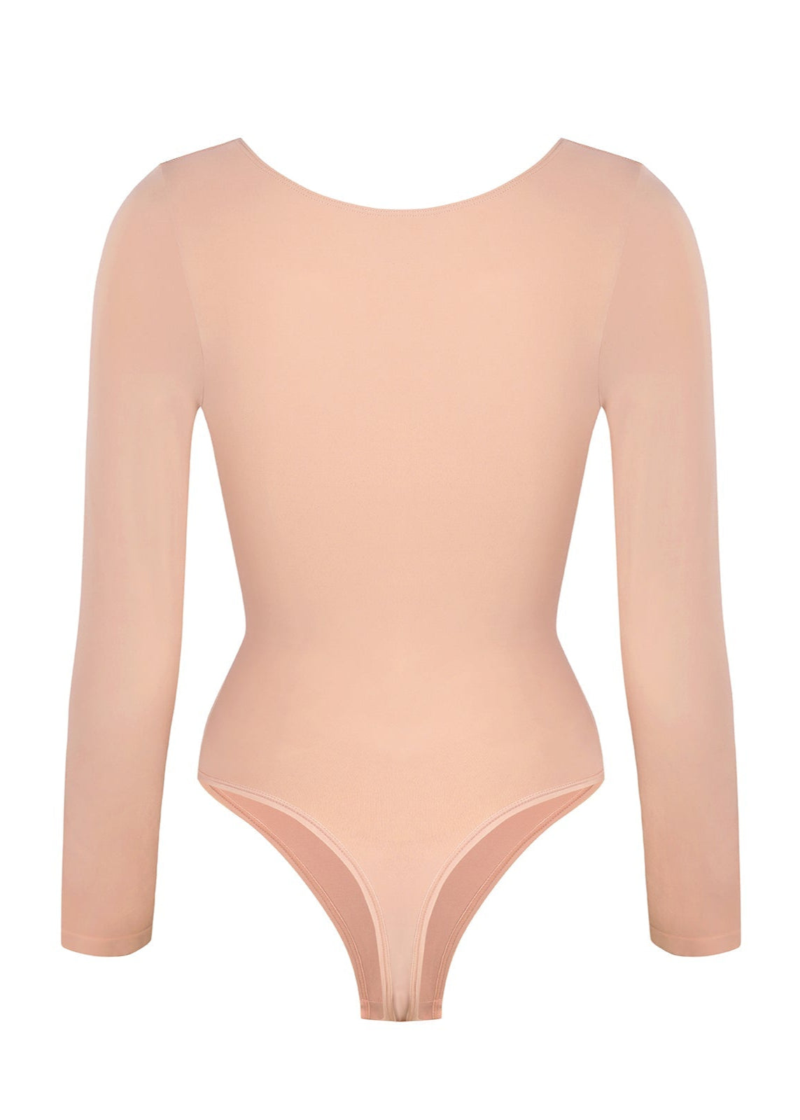 Marcella - Seamless Long Sleeve Bodysuit with Thong, Bust Support, and Tummy Shaping