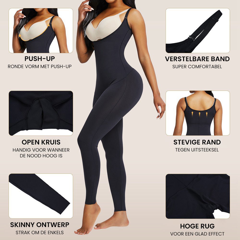 Naomi - Adjustable Straps Open Bust Full Body Shaper