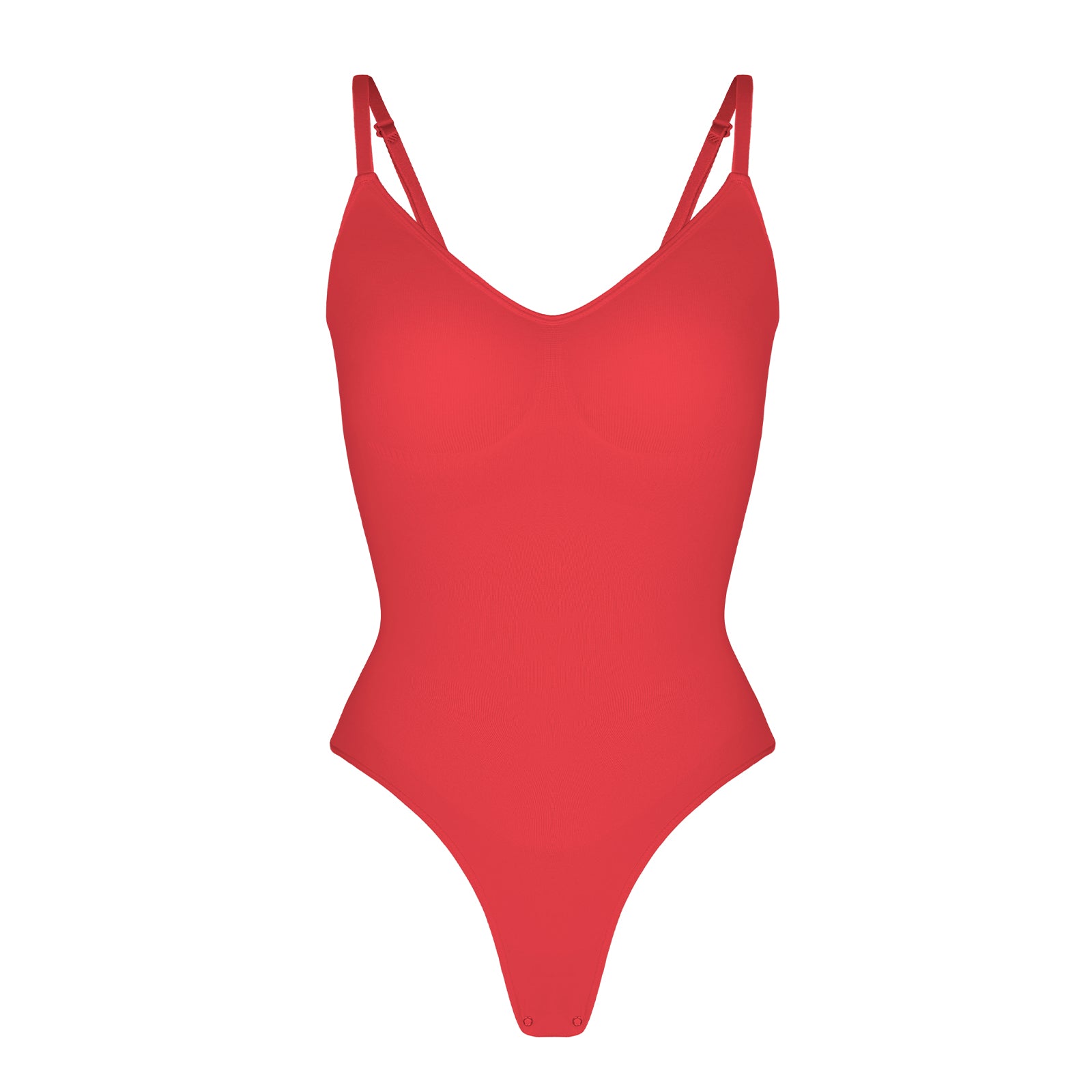 Stefanie - Spaghetti Strap Seamless Bodysuit with String Detail