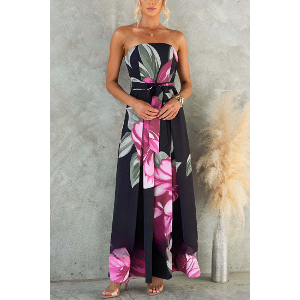 Dineke – Floral Print Strapless Jumpsuit