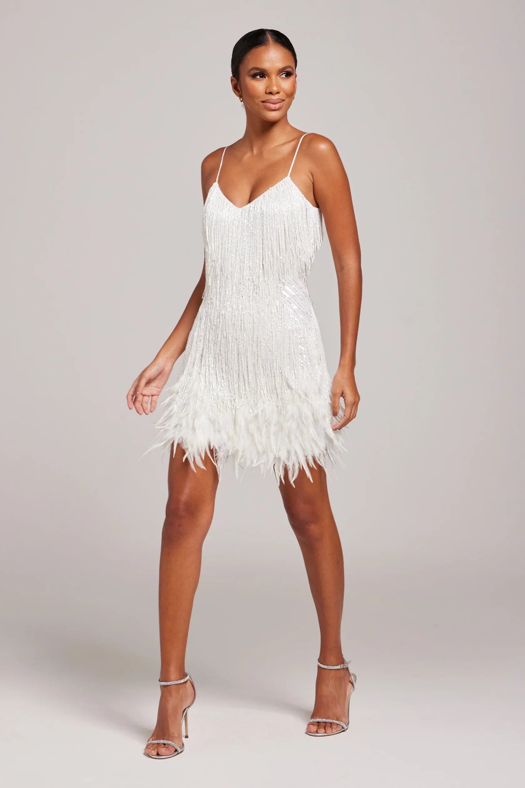 Jasmijn | Mini Dress with Feather Accents