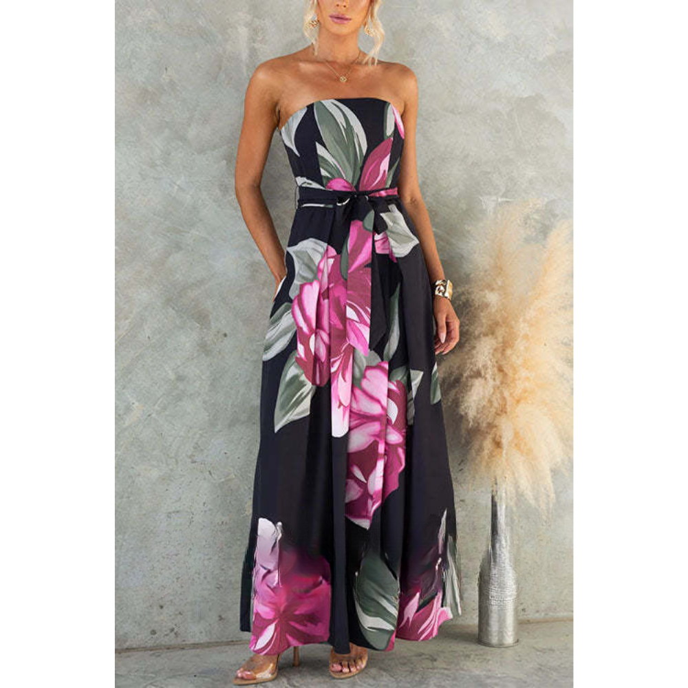 Dineke – Floral Print Strapless Jumpsuit