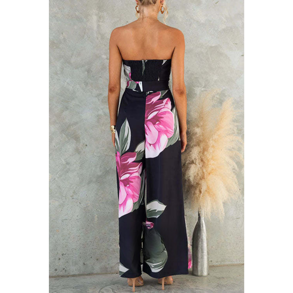 Dineke – Floral Print Strapless Jumpsuit