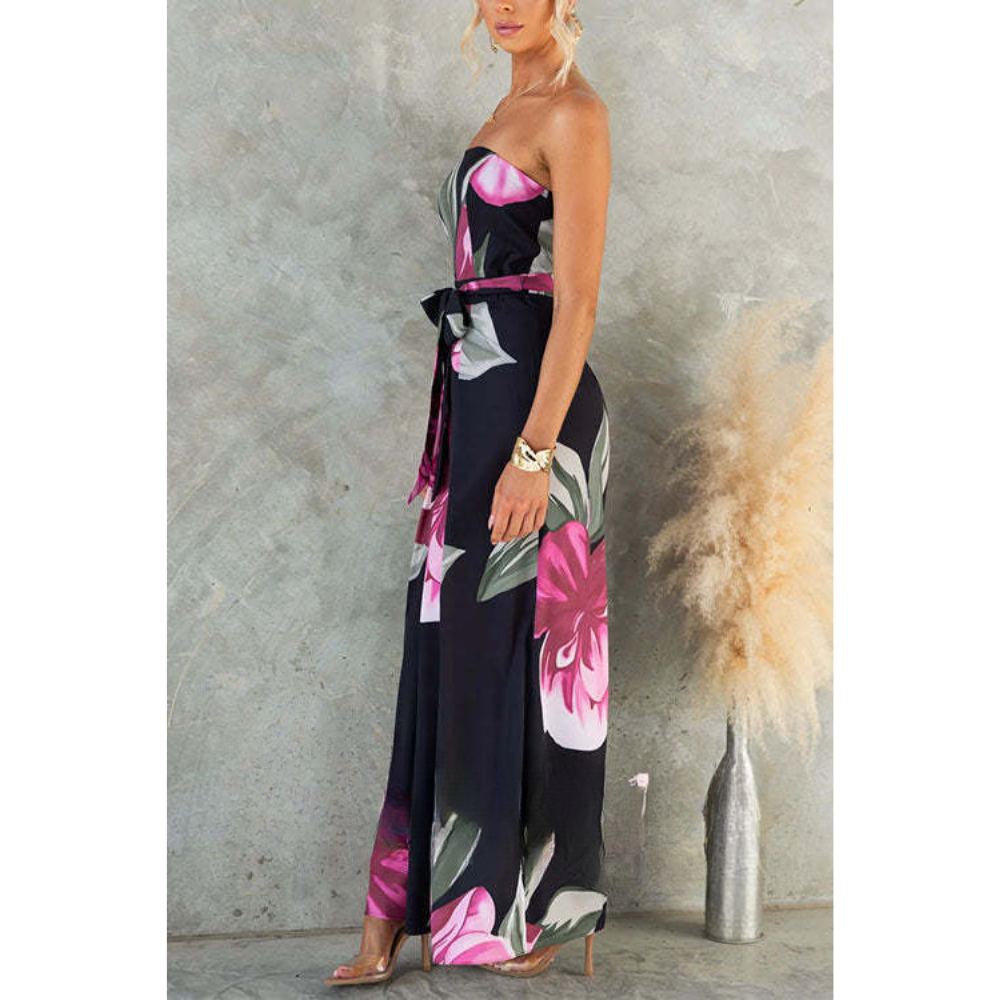 Dineke – Floral Print Strapless Jumpsuit