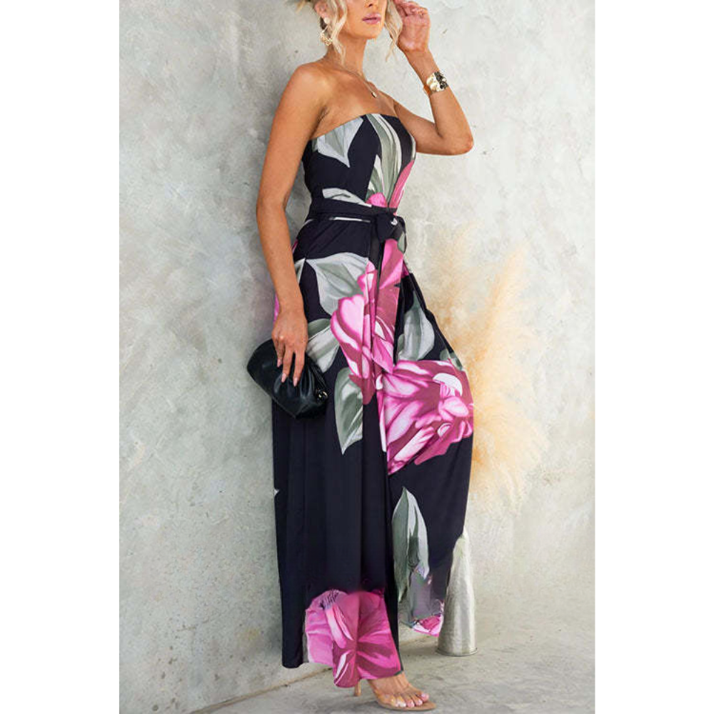 Dineke – Floral Print Strapless Jumpsuit