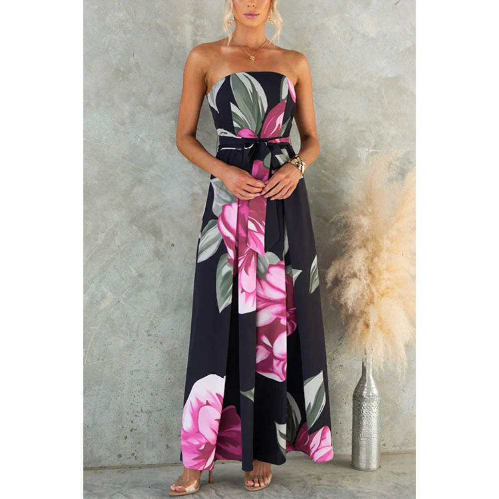 Dineke – Floral Print Strapless Jumpsuit