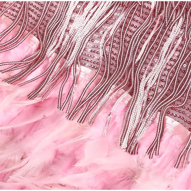 Jasmijn | Mini Dress with Feather Accents
