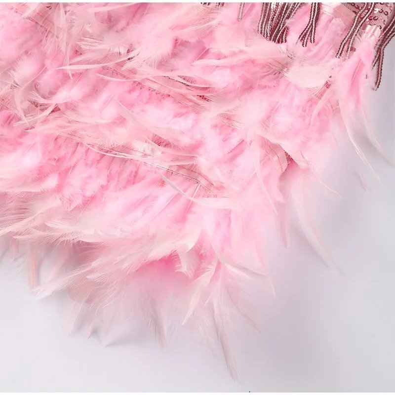 Jasmijn | Mini Dress with Feather Accents