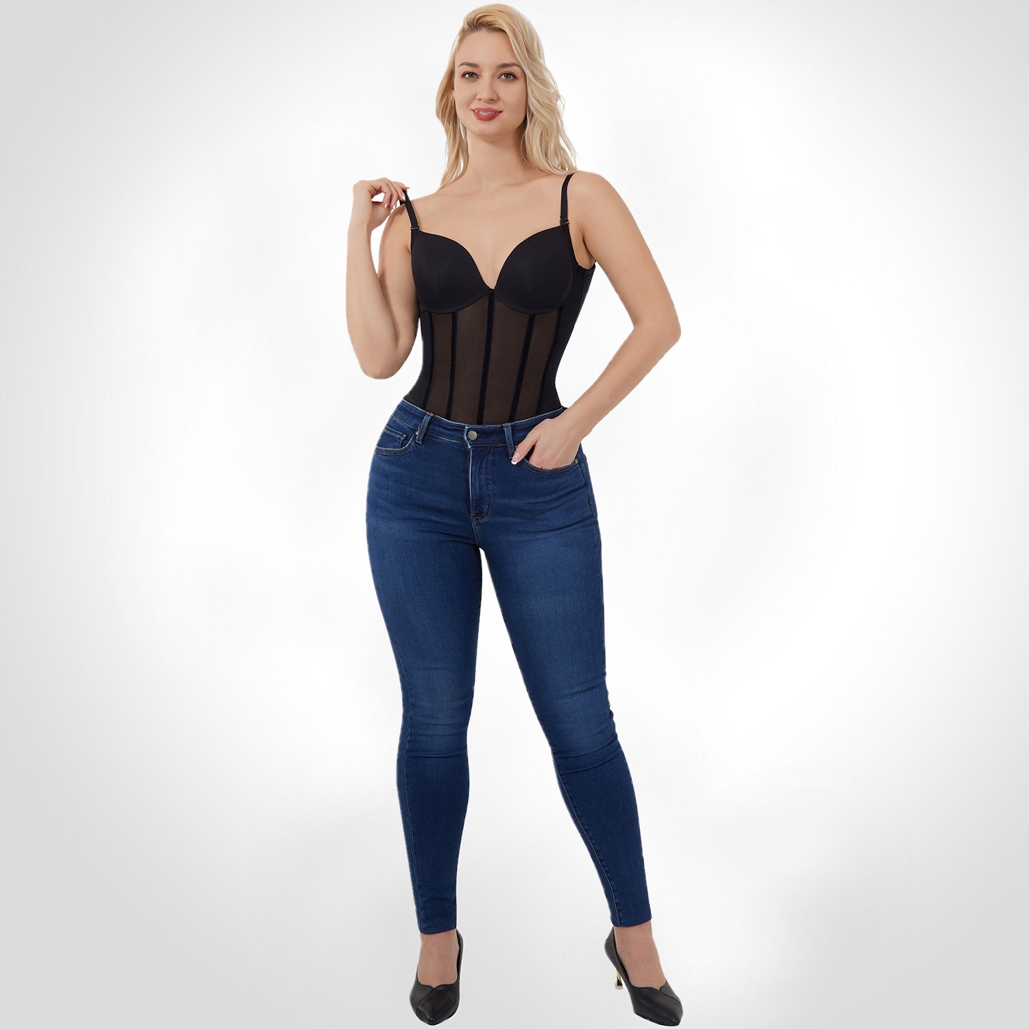 Amber - Shapewear Bodysuit Featuring 5 Steel Boning