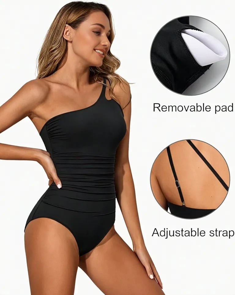Graceful One-Shoulder Swimwear