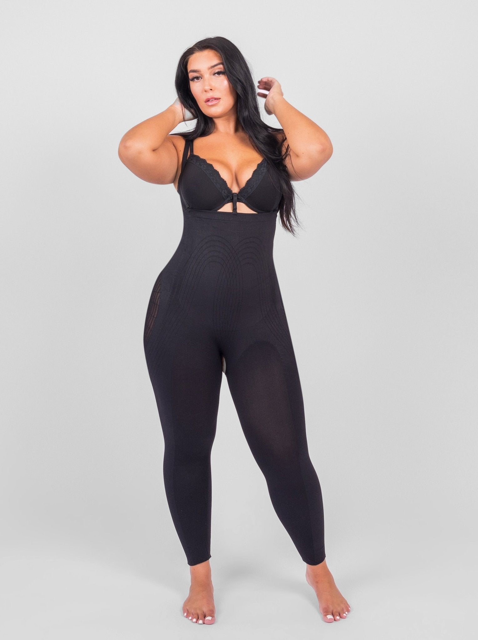 Dhalia - Knee-Length Full Body Shaper with Adjustable Shoulder Straps