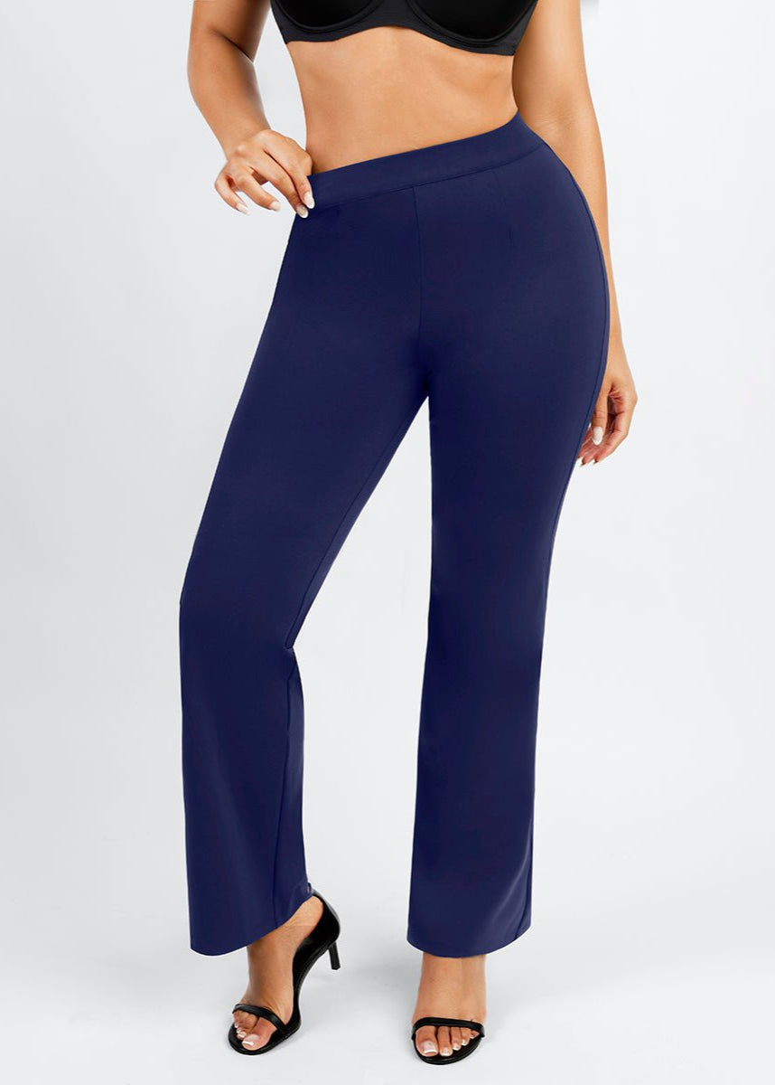 Larisa - High-Waisted Shaping Mesh Pants with Straight Legs