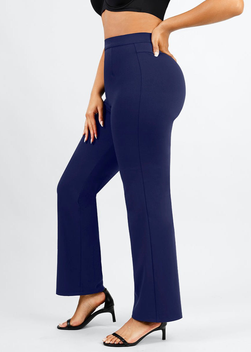 Larisa - High-Waisted Shaping Mesh Pants with Straight Legs